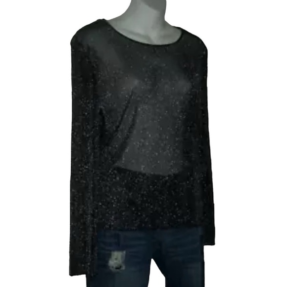 Victorias Secret Blouse Black Sheer Cyberpunk Futuristic Mesh Goth alt egirl y2k - Picture 2 of 9